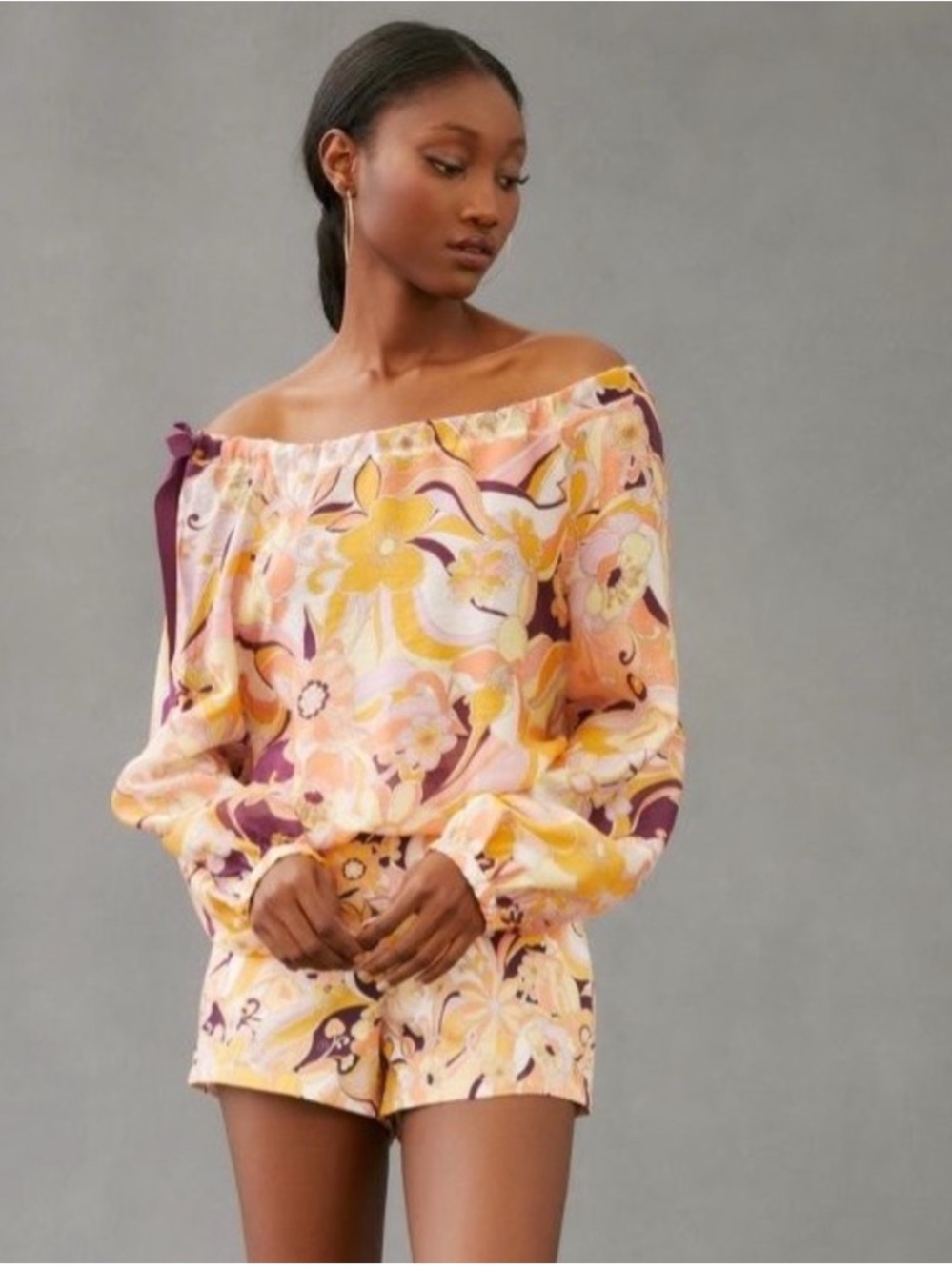 NWT Mauve ANTHROPOLOGIE 2 piece set fun pattern shorts and top size 4